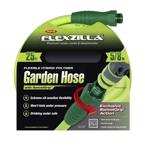 flexzilla garden hose 5 8 in x 50 ft|flexzilla garden hose with swivelgrip.